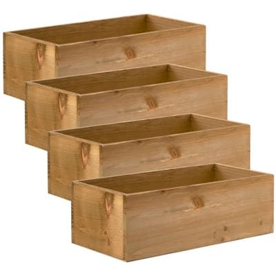 4 Pack: 12" Wood Pallet Bin by Make Market® | Michaels Home Decor Boxes, Build Planter Boxes, Boxes For Storage, Wood Bin, Christmas Ornament Storage, Ornament Storage Box, Bamboo Box, Office Furniture Accessories, Wooden Storage Boxes