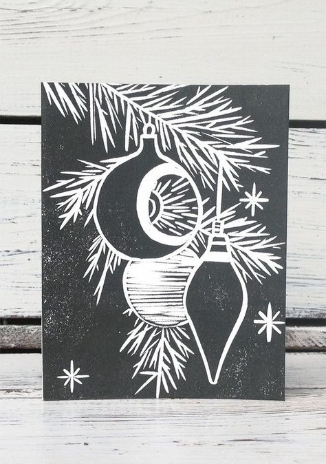 Christmas Lino Print Ideas, Christmas Lino Print, Lino Print Ideas, Lino Print Pattern, Linocut Christmas, Christmas Card Ideas, Print Christmas Card, Linoleum Print, Linoleum Block Printing