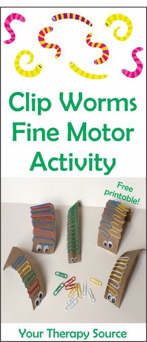 The clip worm fine motor activity is a simple and economical challenge for little fingers and hands. To start, dig through your recycle bin and grab some cardboard! You can download a FREE hand out of this activity at the bottom of the post. Gym Games For Kids, Preschool Fine Motor Skills, Finger Gym, Preschool Fine Motor Activities, Funky Fingers, Fine Motor Activity, Fine Motor Activities For Kids, Occupational Therapy Activities, Recycle Bin