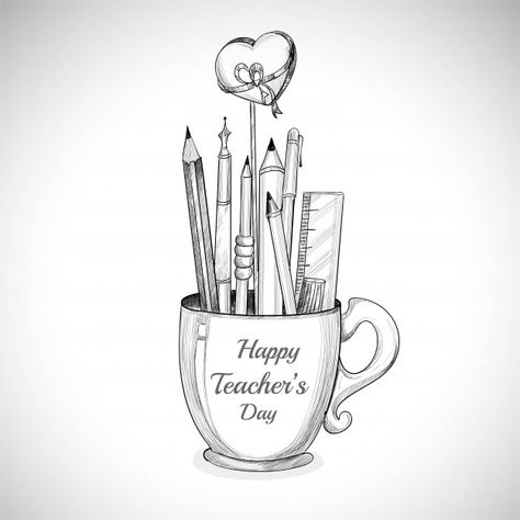 Teachers Day Pictures, Teachers Day Card Design, Teachers Day Drawing, Drawing Ideas Pencil, Teachers Day Special, Teacher Aesthetic, Teachers Day Card, Teacher Birthday, Teachers Day Gifts