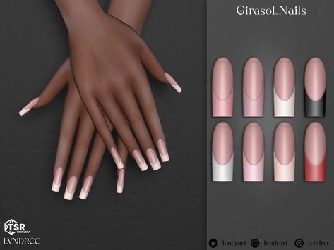 Garnet Nails, The Sims 4 Nails, The Sims Mods, Sims 4 Cc Nails, Mods The Sims 4, The Sims 4 Sims, Cc Nails, Bohemian Nails, Sims 4 Nails