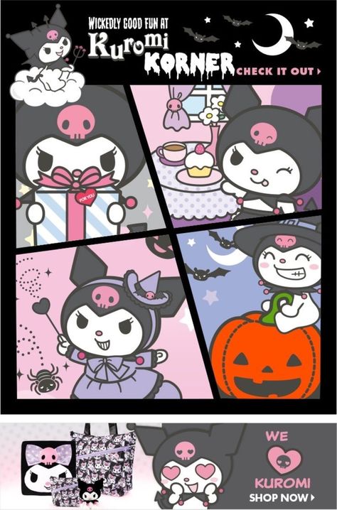 Kuromi Magazine Cover, Kuromi Poster, Wallpaper Kuromi, Kuromi Halloween, Hello Kitty Halloween Wallpaper, Pin Search, Kitty Drawing, Hello Kitty Drawing, Hello Kitty Cartoon