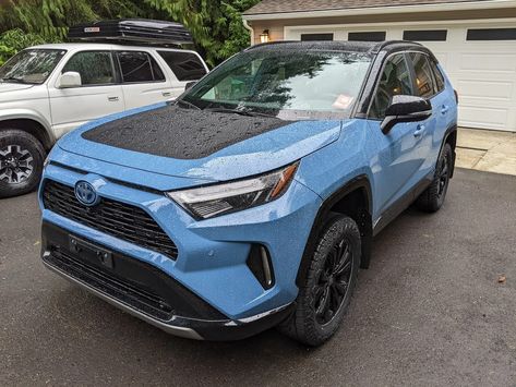 2022 Rav4 Hybrid XSE Cavalry Blue - Let the adventures begin - build thread | Toyota RAV4 Forums Rav 4 Toyota, 2022 Rav4, Toyota Rav4 Hybrid, Rav4 Hybrid, Rav 4, Cement Gray, Hybrid Car, Super White, Blue Flames