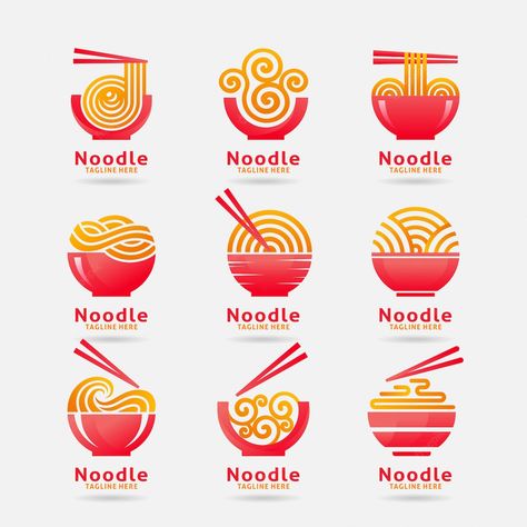 Noodle Logo Design, Noodle Logo, Cookies Logo, Bowl Logo, Logo Design Agency, Visuell Identitet, Desain Buklet, Food Logo Design, Noodle Bowl