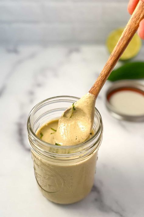 This vegan jalapeno lime aioli will become your new favorite sauce. It is tangy, smoky, and spicy, oil-free, soy-free, and gluten-free. Lime Aioli, Spicy Aioli, Aioli Sauce, Daniel Fast, Aioli, Soy Free, Oil Free, Condiments, Gluten Free