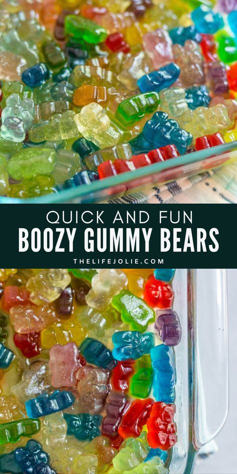 Liquor Gummy Bears, Alcohol Ideas For Party, Candy With Alcohol, Party Bus Drinks Ideas, Party Bus Drinks, Party Bus Food, Party Bus Food Ideas, Boozy Gummies, Booze Candy