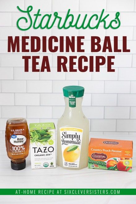 Starbucks Medicine Ball Recipe | Starbucks Medicine Ball Tea Recipe | Starbucks Medicine Ball Tea Recipe Tazo | Starbucks Medicine Ball Tea Recipe with Teavana | How to make a medicine ball tea at home for a fraction of the cost! Head to Six Clever Sisters for the recipe. Medicine Tea Recipe, Medicine Tea Starbucks, At Home Medicine Ball Tea, Diy Starbucks Medicine Ball, How To Make Starbucks Medicine Ball Tea, Copycat Starbucks Medicine Ball Recipe, Diy Medicine Ball Tea, How To Make Medicine Ball Tea, How To Make A Medicine Ball Starbucks