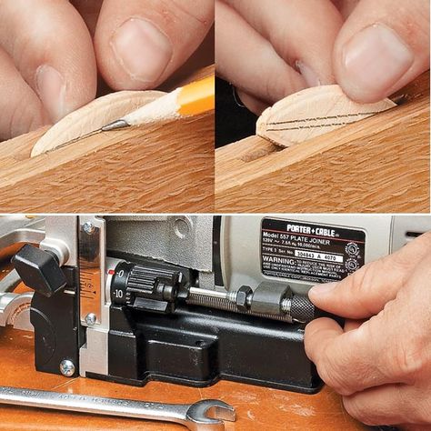 Biscuit Joiner Tune-Up: Learn how to return your biscuit joiner to like-new performance. It's easy to do with these simple steps. Woodshop Projects, Biscuit Joiner, Woodworking Shop Projects, Table Saw Blades, Carpentry Tools, Garage Tools, Wood Joinery, Garage Workshop, Woodworking Techniques