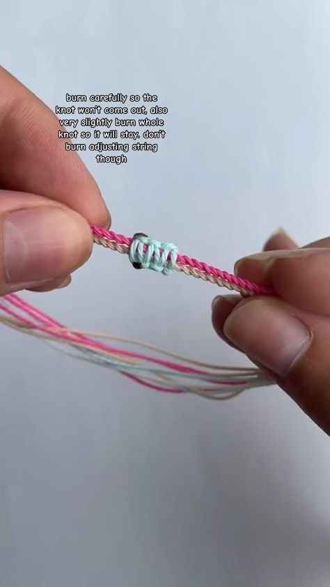 10 Easy Bracelet Patterns for Beginners Adjustable String Necklace, Different Ways To Tie Bracelets, How To Adjustable Knot Bracelet, Cord Friendship Bracelets, How To Make Ankle Bracelets, Ways To Tie Bracelets, Anklet Ideas String, String Brackets Ideas, Friendship Bracelets Ending Ties