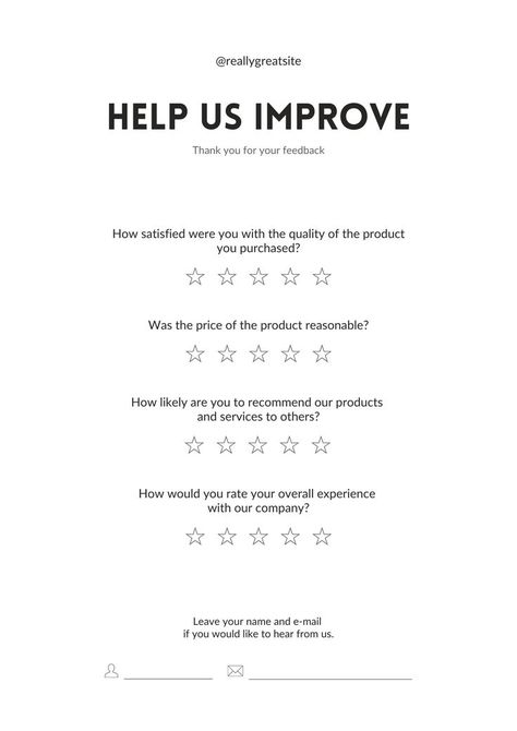 White Black Simple Customer Satisfaction Survey A4 Document #canvafreetemplate #canvafree #freetemplate #walrusd #survey #freeserveytemplate #freeservey #serveytemplate Customer Satisfaction Survey Template, Survey Design, Survey Form, Survey Template, Customer Survey, Home Maintenance Checklist, A4 Document, Survey Questions, Document Templates