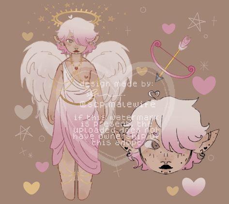 available (members only until february) Cupid Outfit Male, Lovecore Drawing, Valentines Oc Art, Anti Cupid, Cupid Drawing Character Design, Cupid Oc Art, Anti Cupid Oc, Cupid Character Design, Cupid Oc