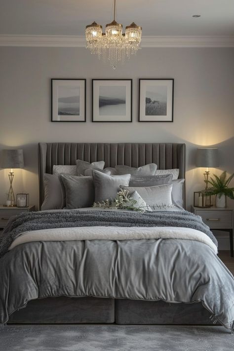 29 Grey Boho Bedroom Decor Ideas | Top Bedroom Paint Colors, Grey Boho Bedroom, Bedroom Back Wall Design, Bedroom Back Wall, Earthy Apartment, Back Wall Design, Grey Headboard Bedroom, Light Gray Bedroom, Grey Bedroom Ideas