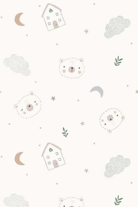 White Bear Wallpaper, Kids Branding Design, Fall Illustration, Thoughtful Baby Gifts, Woodland Bear, Nursery Patterns, Bear Animal, Baby Illustration, Autumn Illustration