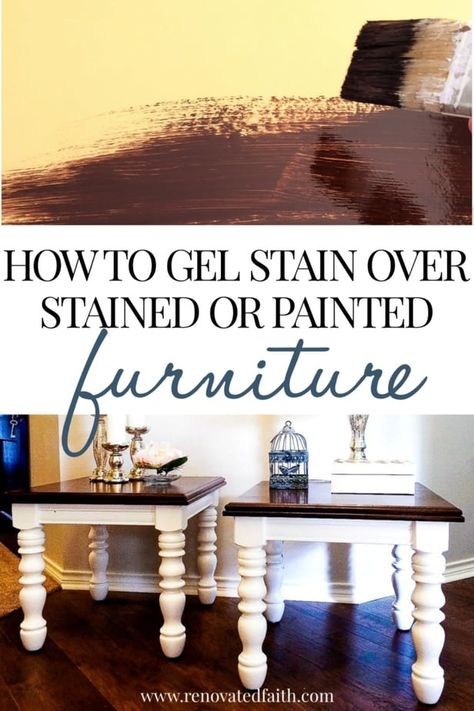 Gel Stain Vs Regular Stain, Restain Furniture, Gel Stain Over Paint, Stain Over Stain, Gel Stain Furniture, Gel Stain Kitchen Cabinets, Gel Staining Cabinets, Stain Cabinets, Stain Over Paint