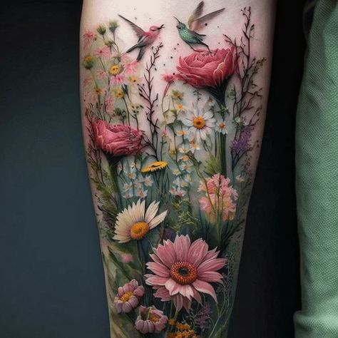 Set Your Imagination Free with Our Latest Floral Tattoo Concept: A Vibrant Symphony of Blossoms on Your Skin 🌺 🌹 #floralart… | Instagram Bird Flower Tattoo, Throat Tattoos, Vintage Floral Tattoos, Bird And Flower Tattoo, Ethereal Tattoos, Flower Vine Tattoos, Hummingbird Tattoos, Tattoo Over Scar, Floral Thigh Tattoos