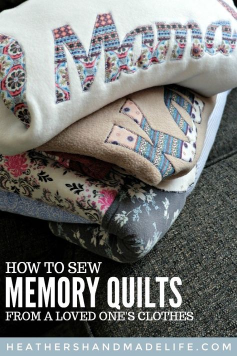 Karen Memory Quilts From Clothes, Memory Clothes, Memory Pillow From Shirt, Memory Diy, Shirt Blanket, Clothing Keepsake, Memory Projects, Memory Blanket, Memory Quilts