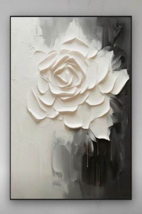 Textured Rose Painting, Impasto Art, Sculpture Art Projects, Diy Abstract Canvas Art, Plaster Wall Art, Diy Canvas Wall Art, Soyut Sanat Tabloları, Textured Canvas Art, Plaster Art