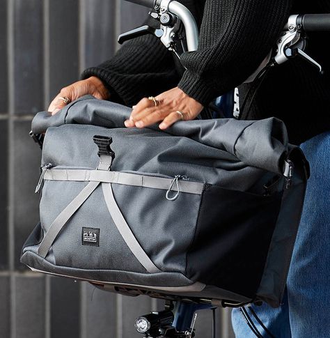 Brompton Accesories, Roll Top Bag, Brompton Bag, Brompton Bicycle, Brompton Bike, Bag Names, Bottle Sleeves, Commute To Work, Cool Bicycles