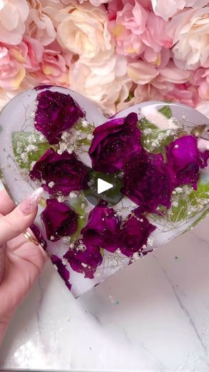 Preserving Roses In Resin, Resin Flower Preservation, Amazing Resin, How To Make Resin, Heart Blocks, Resin Crafts Tutorial, Flower Preservation, Waiting List, Painted Ornaments