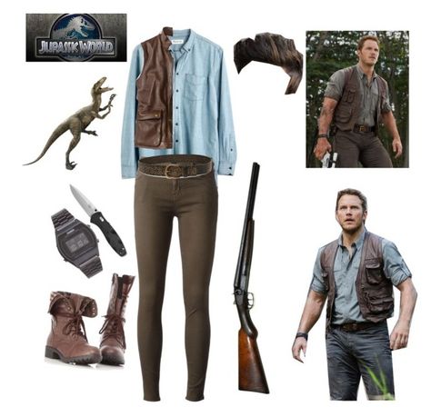 "Owen Grady" by mangocrisp ❤ liked on Polyvore featuring Madewell, Koral, Casio, Pieces, women's clothing, women, female, woman, misses and juniors Molde, Owen Grady Costume, Jurassic Park Characters, Owen Grady, Make Your Own Costume, Jurassic Park Film, Jurassic Park Birthday, Film World, Character Inspired Outfits