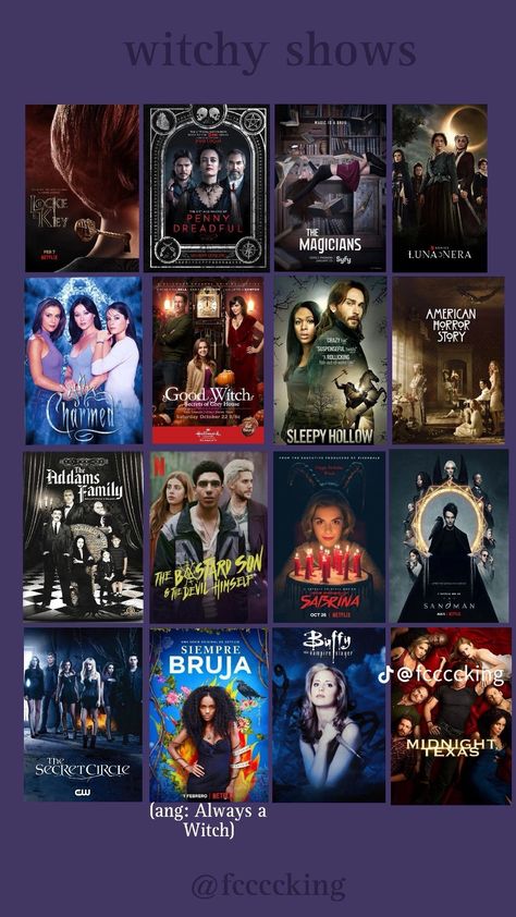 Serials To Watch, Goth Movies List, Halloween Tv Shows, Goth Movies, Witchy Movies, Tv Show Recommendations, Witch Movies, Witch Tv Series, The Fall Movie