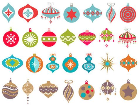 Free Christmas Clip Art, Christmas Clipart Free, Whoville Christmas, Christmas Clip Art, Retro Ornaments, Vintage Christmas Images, Holiday Clipart, Gift Box Template, Christmas Door Hanger