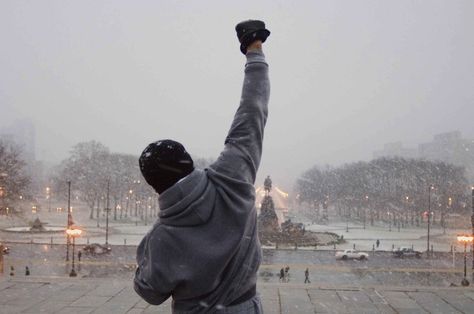 Rocky, 1976 ... "Let me tell you something you already know. The world ain't all sunshine and rainbows. It is a very mean and nasty place and it will beat you to your knees and keep you there permanently if you let it." Black, Rocky, A Man, White