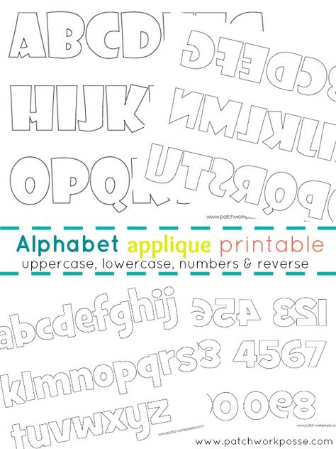 Print off this alphabet applique templates and use for any kind of project you want to add some personalization. Includes- alpha,#'s, and reverse! Letter Templates Free, Applique Letters, Alphabet Templates, Applique Templates, Reverse Applique, Applique Quilting, Quilt Guild, Sewing Appliques, Pattern Store