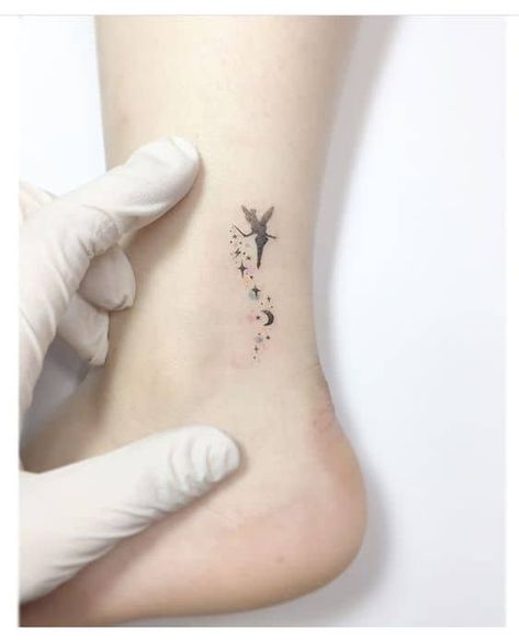 Tattoo Fairy, Disney Inspired Tattoos, Classy Tattoos For Women, Fairy Tattoo Designs, Foot Tattoos For Women, Disney Tattoo, Classy Tattoos, Fairy Tattoo, Discreet Tattoos