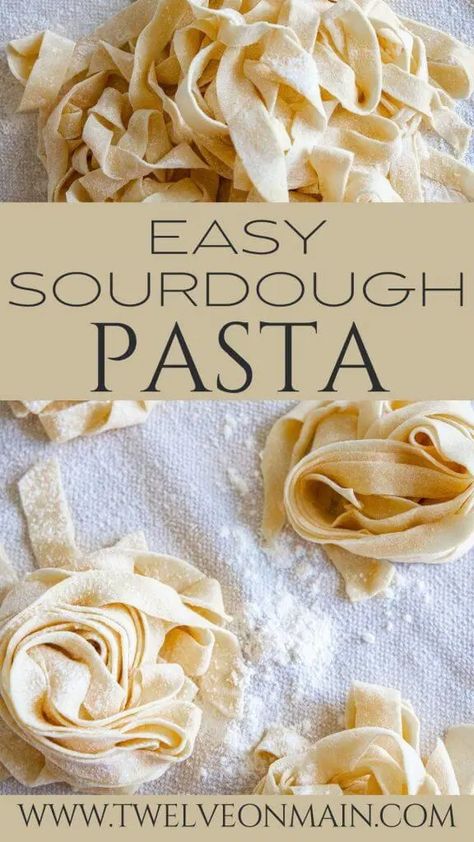 Want to use your sourdough starter or discard to make pasta? This is the most amazing sourdough pasta dough recipe. It is easy to make too! Uses For Sourdough Starter Discard, Sourdough Starter Pasta, Recipes For Sourdough Bread, Homemade Sourdough Tortellini, Sourdough Spaghetti Noodles, Quick Sourdough Starter Recipe, Homemade Sourdough Noodles, Easy Beginner Sour Dough Recipe, Sough Dough Starter Recipes