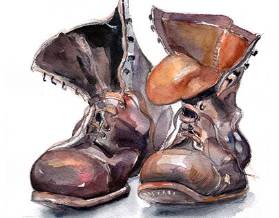 Check out new work on my @Behance portfolio: "Old shoes" http://be.net/gallery/61154093/Old-shoes Systems Art, Croquis, Shoe Artwork, Aquarelle Drawing, Aquarelle Painting, Old Boots, Shoes Drawing, Old Shoes, Illustration Watercolor