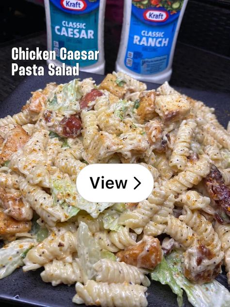 Lemon8 · Chicken Caesar Pasta Salad  · @Mia Chicken Ceasar Pasta Salad With Bacon, Chicken Cesear Salad Pasta Dinner, Chicken Caesar Salad Sandwiches, Ceasar Pasta Chicken Salad, Chicken Ceaser Pasta Salads, Chicken Caesar Salad Pasta, Chicken Caesar Pasta, Caesar Pasta Salad, Caesar Pasta