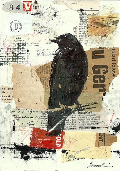 Kunst Collages, Collage Mixed Media Art, Collage Cards, Caw Caw, Collage Paintings, Collage Inspiration, Collage Mixed Media, Collage Art Projects, Paper Collage Art