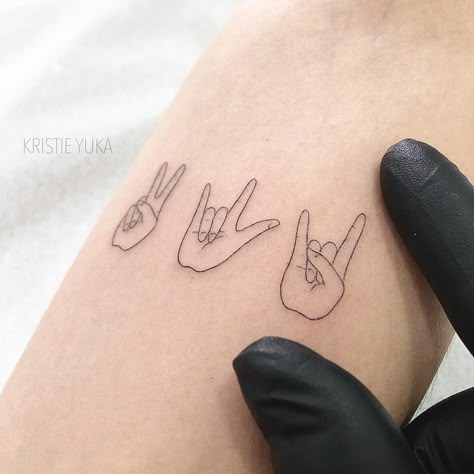 Peace Love And Rock And Roll Tattoo, Peace Love Rock N Roll Tattoo, Rock And Roll Hand Tattoo, Peace Finger Tattoo, Rock N Roll Hand Tattoo, Rock On Hand Tattoo, Peace Hand Tattoo, Tattoos Rock N Roll, Rock Hand Tattoo