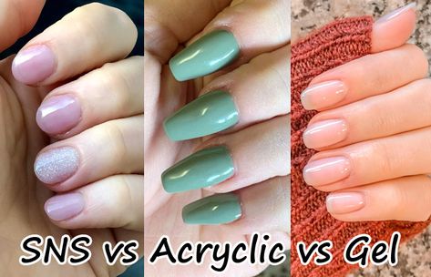 Gel Vs Acrylic Nails, Gel Vs Acrylic, Sns Dip Nails, Manicure Shellac, Sns Nails Colors, Solar Nails, Gel French Manicure, Builder Gel Nails, Spring Acrylic Nails