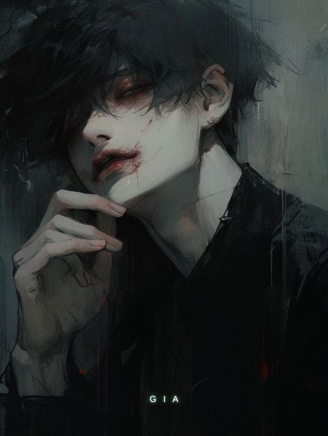 الفن الرقمي, Emo Pfp, Dark Anime Guys, 캐릭터 드로잉, Cool Anime Guys, Dark Art Illustrations, 판타지 아트, 영감을 주는 캐릭터, Dark Anime