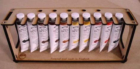 Acrylic and oil paint tube paint rack - best paint tube storage racks and displays - how to store paint tubes Paint Tube Storage, Home Art Studios, Tube Storage, Art Studio Storage, Paint Tube, Paint Rack, Oil Paint Set, Art Studio Space, Art Supplies Storage