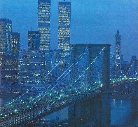 SpaceTime with Stuart Gary - 80sretroelectro: Inside New York, 1991. Scan... City At Night, Downtown Manhattan, New York Aesthetic, New York Apartment, Twin Towers, Trade Center, Nova York, World Trade, Night City