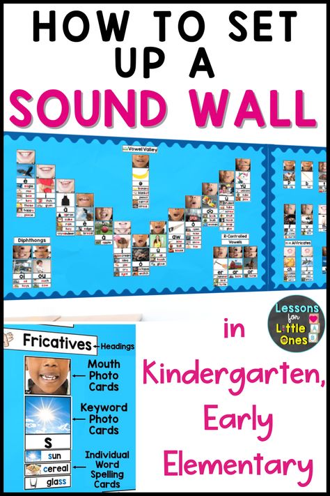 How to Set Up a Sound Wall in a Kindergarten, Early Elementary Classroom - Are you a kindergarten or early elementary teacher who has been considering using a sound wall in your classroom but are not sure if it will work or how and where to set it up? This post will offer some helpful suggestions and options as well as some useful resources. Click to get started on setting up your sound wall! Word Wall Kindergarten, Real Witchcraft, Phonics Wall, Kindergarten Classroom Setup, Kindergarten Bulletin Boards, Early Childhood Education Resources, O Block, Dark Psychology, Elementary Lessons