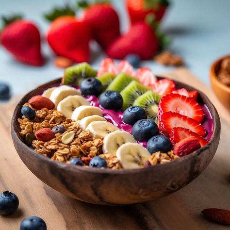 Hawaiian Acai Bowl, Cute Acai Bowl, Mini Acai Bowls, Summer Acai Bowl, Smoothie Bowl Acai, Tropical Fruit Bowl, Açaí Bowl Bar, Açai Bowl Aesthetic, Acai Bowl Photography