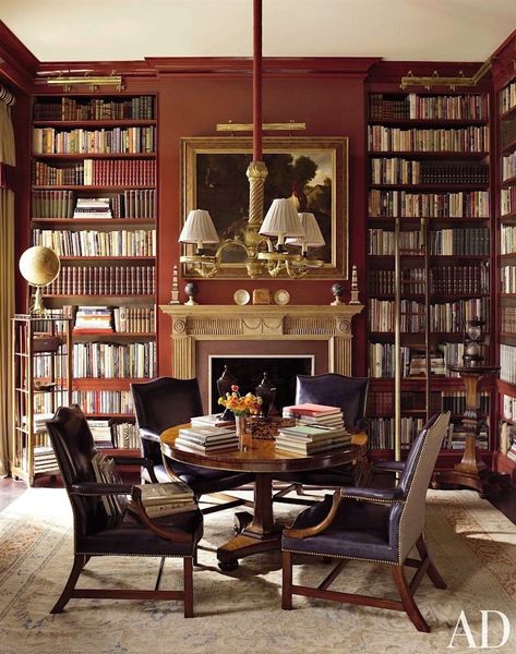 Creating A Chic, Cosy Home Library-Best Colors, Lighting and Furniture Home Library Ideas, Home Library Design Ideas, Dining Room Library, Beautiful Bookshelf, Bookshelf Ideas, Library Room, Home Library Design, Bookshelf Design, London House