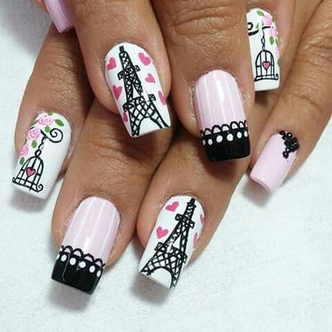 J'dore Paris Nails Paris Inspired Nails, Paris Nail Designs, Paris Themed Nails, Paris Inspired Nails Art Designs, Nails For Paris Trip, Olympic Nails Paris, Paris Nails Designs, Eiffel Tower Nails Design, Eiffel Tower Nails