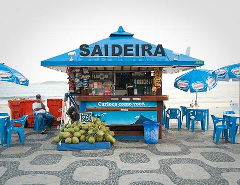 Ipanema Kiosk Beach Kiosk, Cafe Dinner, Park Cafe, Fruit Shop, Beach Cafe, Coffee Shop Design, Event Exhibition, Juice Bar, Blue Beach