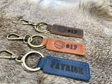 Personalized Football Gifts, Football Keychain, Football Team Gifts, Football Banquet, Senior Night Gifts, Leather Keychains, Personalized Basketball, Personalized Golf, Senior Night