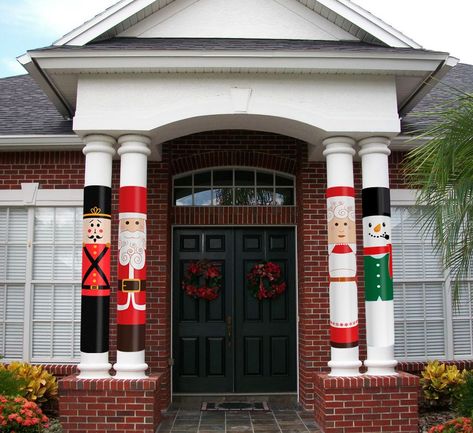 Bring some merriment to your porch by creating a grand welcome for your guests by decorating with multiple tabletop trees on your front porch.. Masuzi december 10, 2017 uncategorized 0.. 21 stunning christmas porch decoration ideas you ll adore 23 best christmas porch decorations 2020 outdoor decor for the 40 cool diy decorating ideas for christmas front.. Add some sparkle with starburst lights.You can look new details of Christmas Decorating Ideas Outdoor Columns by click this link : view detai Christmas Columns Outdoor, Christmas Columns, Indoor Columns, Exterior Christmas Decorations, Porch Pillars, Column Ideas, Column Decoration, Front Porch Columns, Outdoor Columns