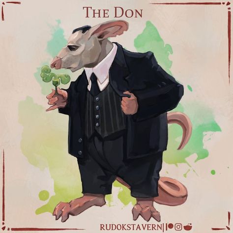 Stats for this monster in the link! #rudokstavern #dndhomebrew #dnd5ehomebrew #dndhomebrewideas #thecityofrats #dnd5e #dungeonsanddragons #dndcreature #dndmonster #rat #gangster #mafia Dnd Character Sheet, Dungeons And Dragons 5e, Dnd 5e Homebrew, Dnd Monsters, World Of Darkness, Dungeons And Dragons Characters, The Don, Creature Concept Art, Animal Companions