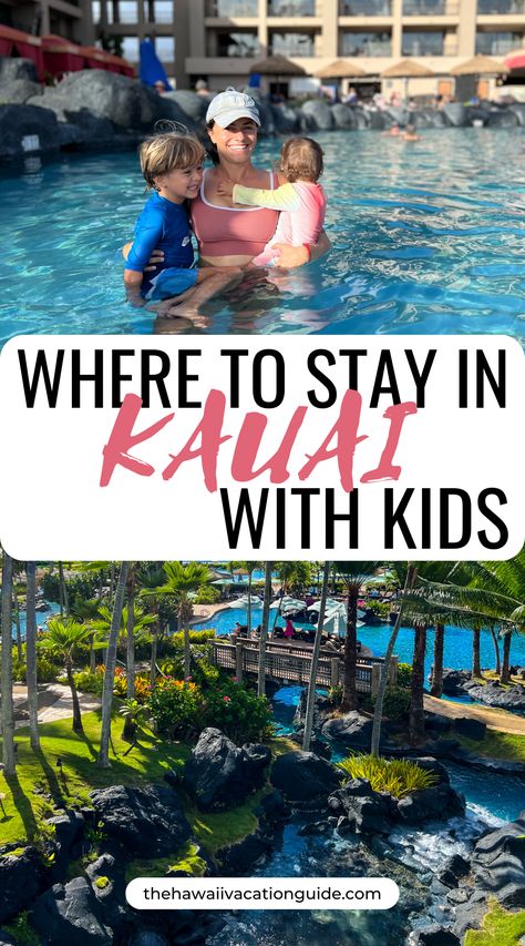 Hawaii With Baby, Kauai With Kids, Grand Hyatt Kauai, Hawaii Family Vacation, Kauai Resorts, Kid Friendly Resorts, Best Family Resorts, Hawaii Resorts, Poipu Beach