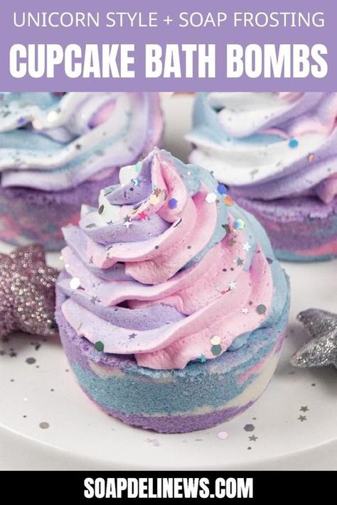 Soap Frosting, Bath Boms Diy, Bath Salts Diy, Săpunuri Handmade, Handmade Soap Recipes, Bombe Recipe, Bath Bomb Recipes, Sugar Scrub Diy, Unicorn Cupcakes