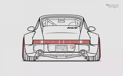 Porsche Tattoo, Porsche 964 Rwb, Porsche Artwork, Porsche Art, Tesla Electric Car, Red Dragon Tattoo, Rauh Welt, F1 Wallpaper Hd, Cool Car Drawings