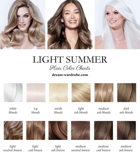 Light Summer Make-up Light Summer Make-up products Light Summer Nail Colors Light Summer Hair Colors Clear Summer Hair Color, Light Summer Hair Color Palette, Light Summer Color Palette Hair, Light Summer Celebrities, Light Summer Hair Color Ideas, Cool Hair Tones, Light Summer Hair Color, Nail Colors Light, Summer Undertone